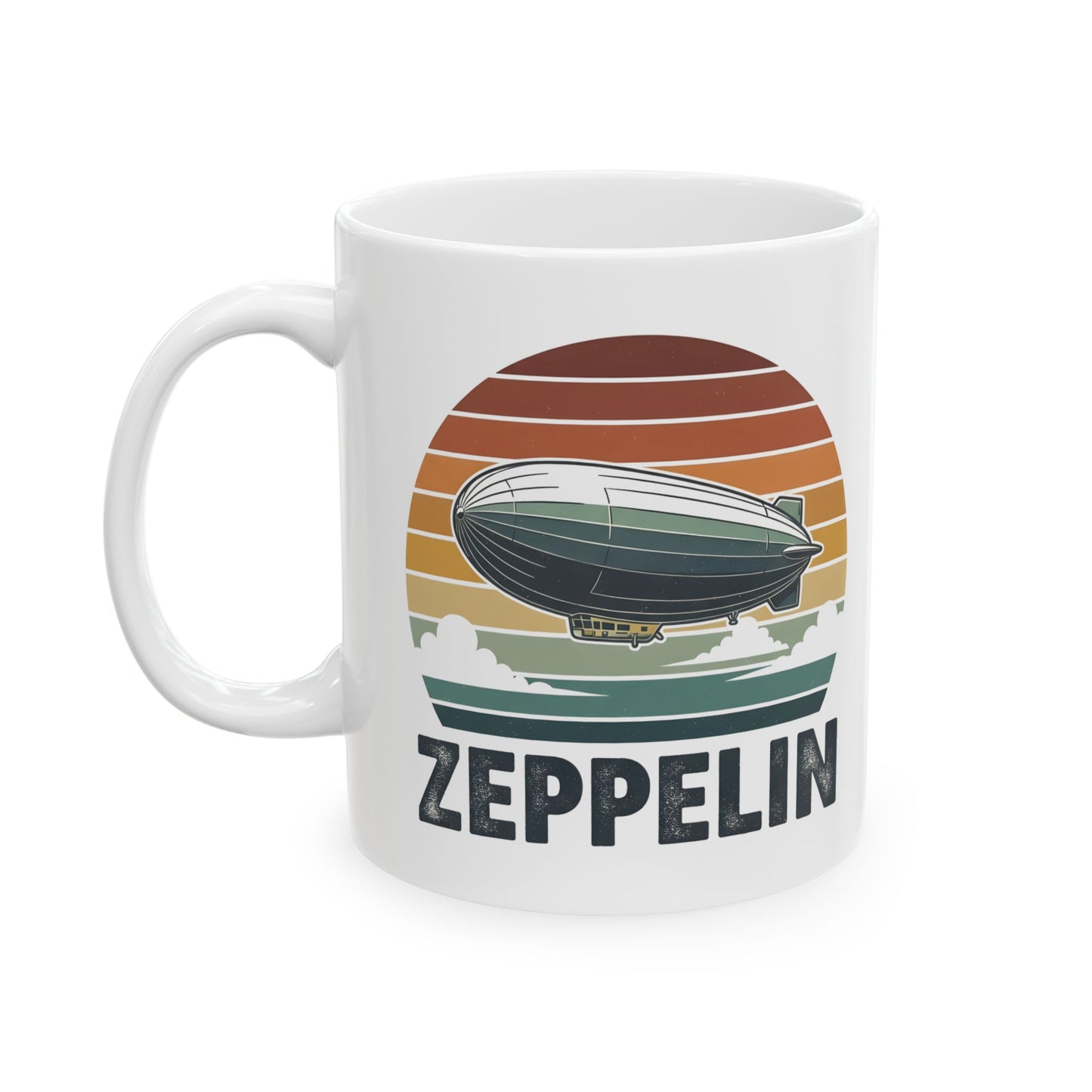 Zeppelin Retro Vintage Sunset 70s 80s Dirigible Airship Coffee Mug