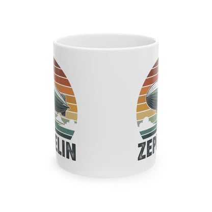Zeppelin Retro Vintage Sunset 70s 80s Dirigible Airship Coffee Mug