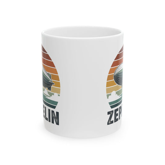 Zeppelin Retro Vintage Sunset 70s 80s Dirigible Airship Coffee Mug