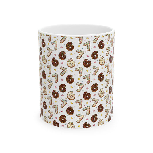 Personalized 67 Six Seven Meme Mug, Funny Gen Alpha Slang 67 Coffee Mug